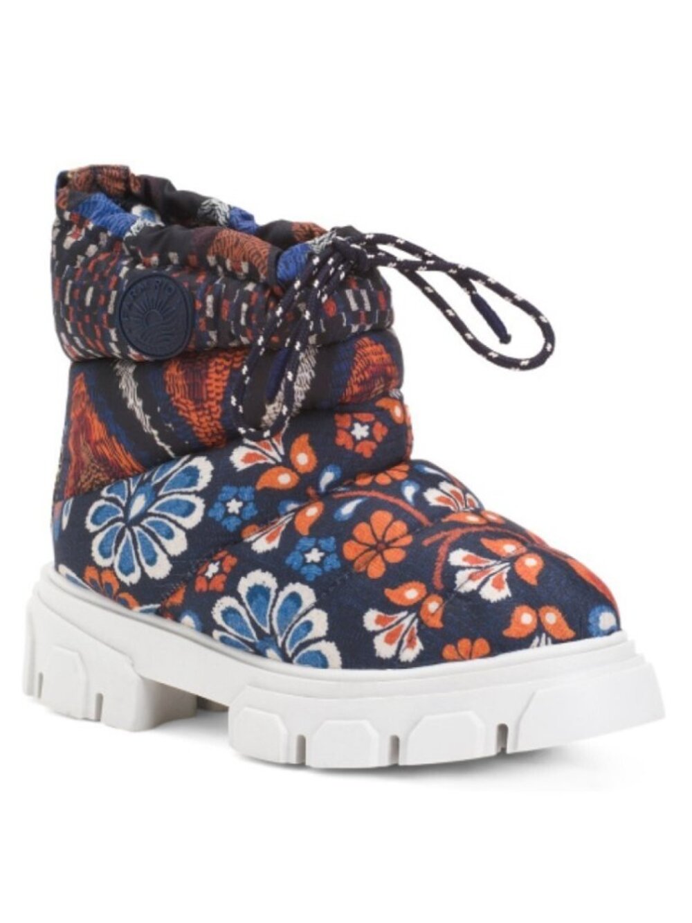Farm Rio Womens Pineapple Flowers Lug Sole Platform Ankle Boot 100% Vegan US 6.5